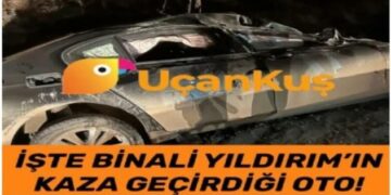 Binəli Yıldırımın avtomobili qəzadan sonra -FOTO