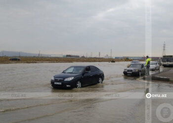 Azərbaycanda su basan magistral yolda SON VƏZİYYƏT – YENİLƏNİB + FOTO/VİDEO