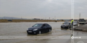 Azərbaycanda su basan magistral yolda SON VƏZİYYƏT – YENİLƏNİB + FOTO/VİDEO