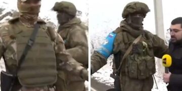 Jurnalistin qarşısını kəsən “sülhməramlı” ermənidir – Foto