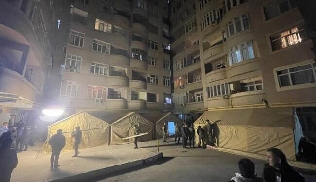 Partlayış baş verən ərazidə çadırlar quruldu – Foto