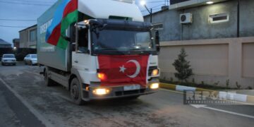 Cəlilabaddan Türkiyə üçün 16 yük maşını ilə yardım göndərilib