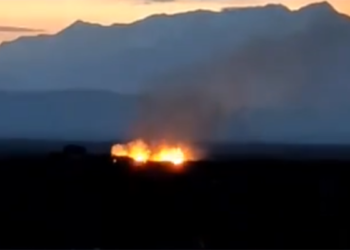 Ağdərədə qanunsuz erməni silahlılarının postu yanır – Video