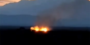 Ağdərədə qanunsuz erməni silahlılarının postu yanır – Video