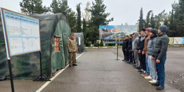 Hərbi vəzifəlilərin təlim toplanışı keçirilir – Fotolar