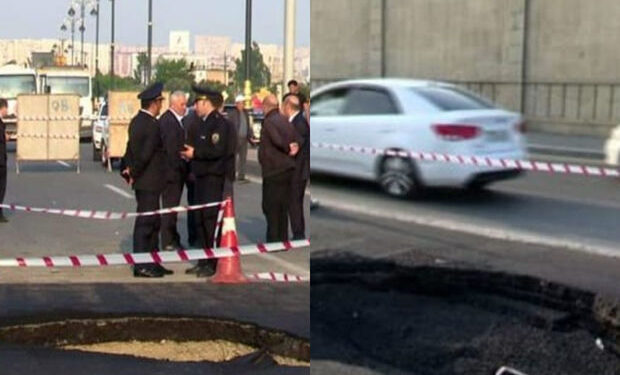 Bakıda çökən yolda bərpa işləri nə zaman həyata keçiriləcək? – YENİLƏNİB + VİDEO