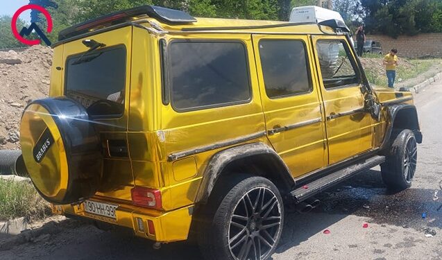 Lüks “Gelandewagen” Gəncədə qəzaya düşdü – Foto