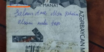 Salam, ana, mən şəhid olsam, pulu tap” yazılan bir manat tapılıb – Ana axtarılır