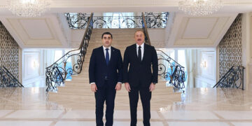 İlham Əliyev Gürcüstan parlamenti sədrini qəbul etdi – Fotolar