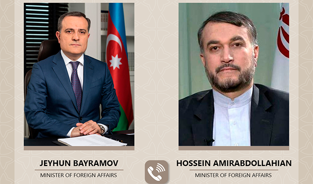 Ceyhun Bayramov iranlı həmkarı ilə danışdı