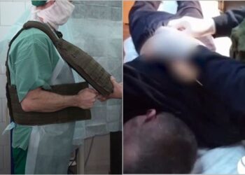 Həkimlər gülləkeçirməz jiletdə əməliyyat keçirdilər: Rusiyadan unikal görüntülər – VİDEO