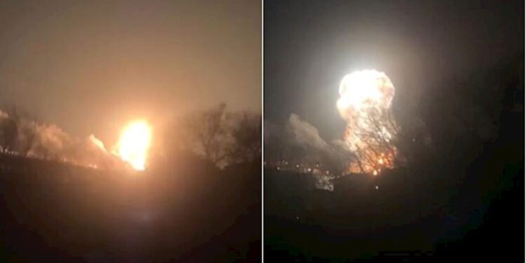 Ukrayna hava qüvvələri Rusiyanın hücum gəmisini vurdu – Video