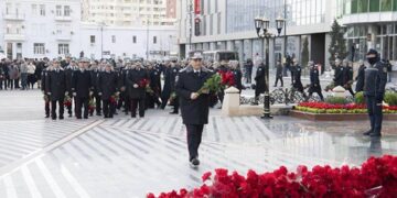DTX əməkdaşları Xocalı abidəsini ziyarət etdilər – FOTO