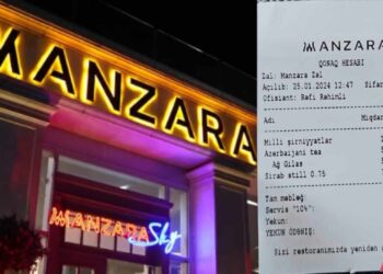 “MƏNZƏRƏ” restoranında soyğunçuluğ: 5 fincan çay, 3 paxlava, 1 şüşə “Sirab”a görə hesab – 117 manat… (FOTOFAKT)