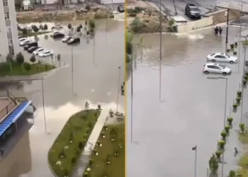 Paytaxtda avtomobillər üçün “hovuz”: Yaşayış kompleksinin həyəti su ilə doldu