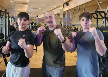 Prezident nəvələri ilə idman zalında – Fotolar