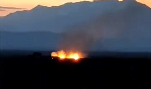 Ağdərədə qanunsuz erməni silahlılarının postu yanır – Video
