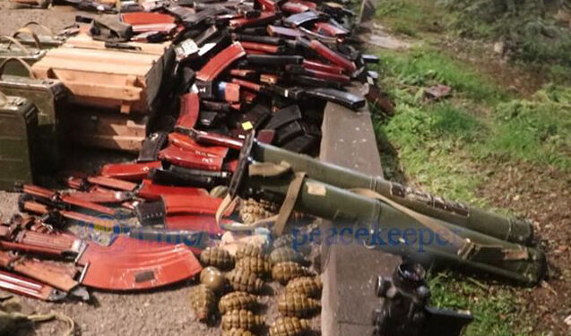Bu da seperatçıların təhvil verdiyi silahlar – Video