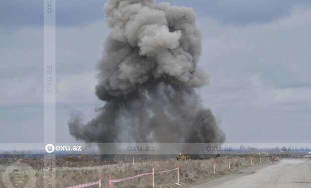 Tərtərdə gənc oğlan minaya düşüb