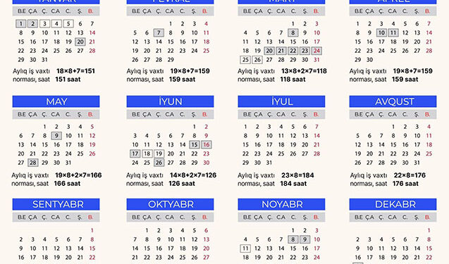 2024-cü il üçün qeyri-iş günləri açıqlandı – Foto