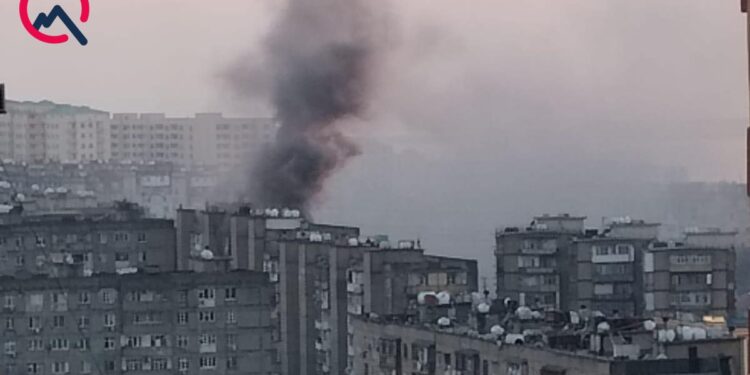 Bakıda yaşayış binasında yanğın başlayıb – Video – Yenilənib