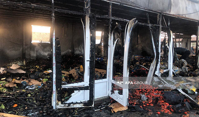 Sumqayıtda Əşya bazarında güclü yanğın – Video – Yenilənib