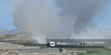 Lökbatan-Xocəsən yolunun kənarında yanğın