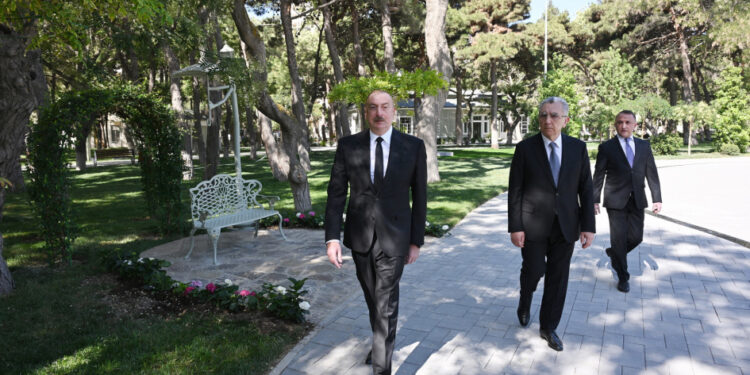 Prezidentin Nərimanov parkında gəzintisi (VİDEO)