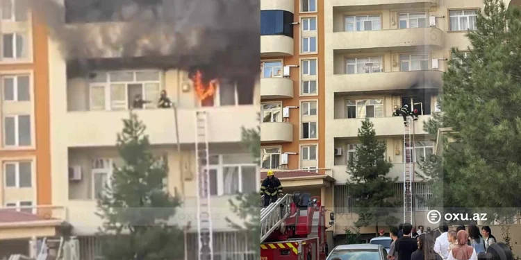 Gəncədə yaşayış binasında yanğın olub