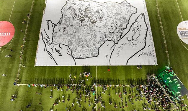 Dünyanın ən böyük rəsmini çəkərək Ginnesin rekordlar kitabına düşdü