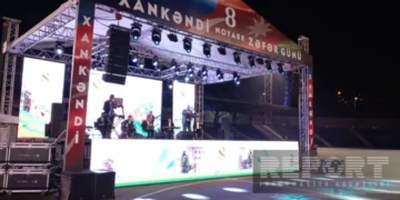 Zəfər Günü münasibətilə Xankəndidə bayram konserti və atəşfəşanlıq olub