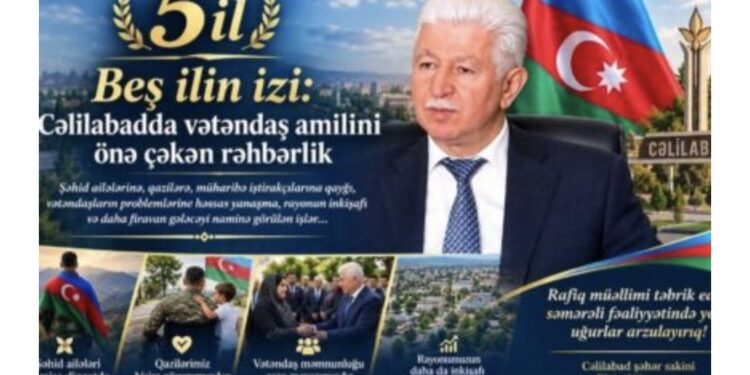 Bu gün Rafiq Cəlilovun Cəlilabad Rayon İcra Hakimiyyətinin başçısı vəzifəsinə təyin olunmasından 5 il ötür.